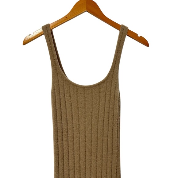 Aritzia Wilfred Free Womens Hush Knit Tank Dress Sz Small Brown Soft Ribbed Midi - Picture 3 of 9